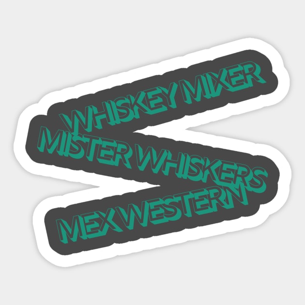 Western Whiskey Whiskers Sticker by Amanda Rountree & Friends